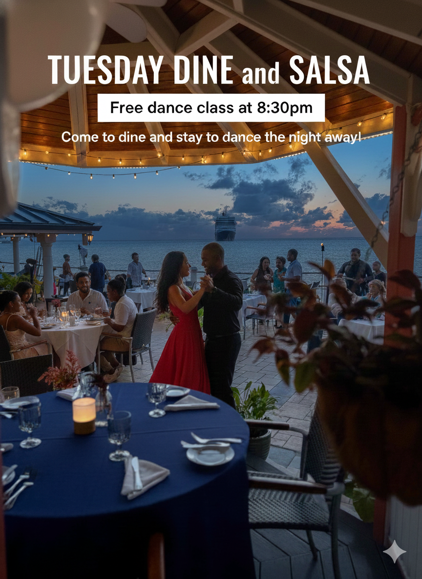 Dine & Salsa 8 – 11 PM Every Tuesday