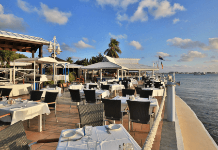 Covered Upper Deck Dining In The Cayman Islands
